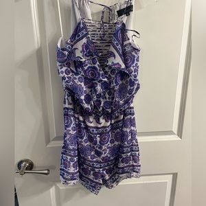 Romper, purple and white